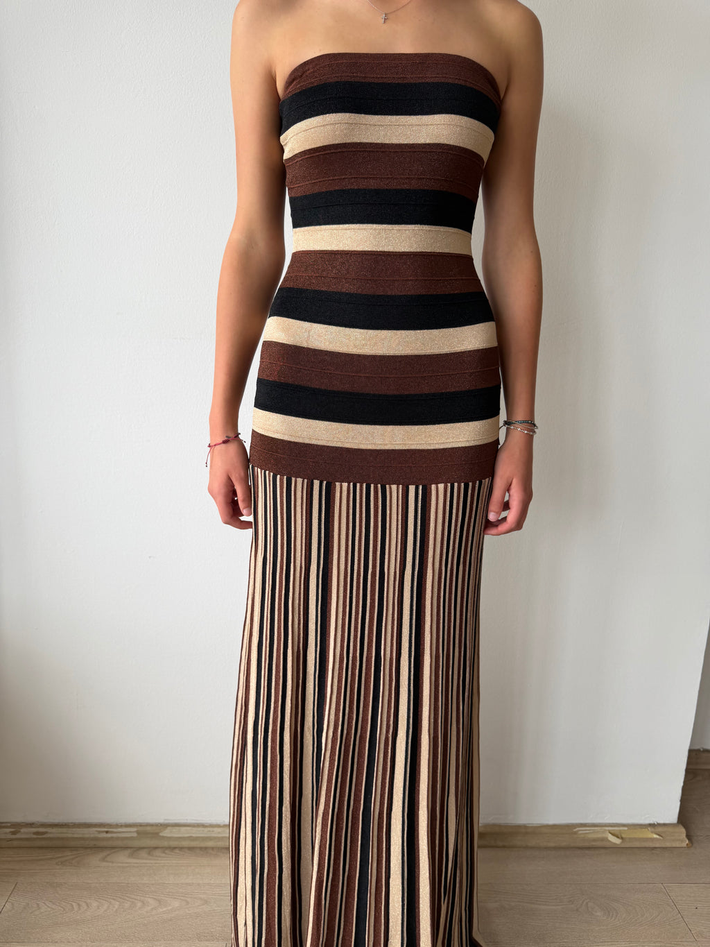 Mocha Stripe dress
