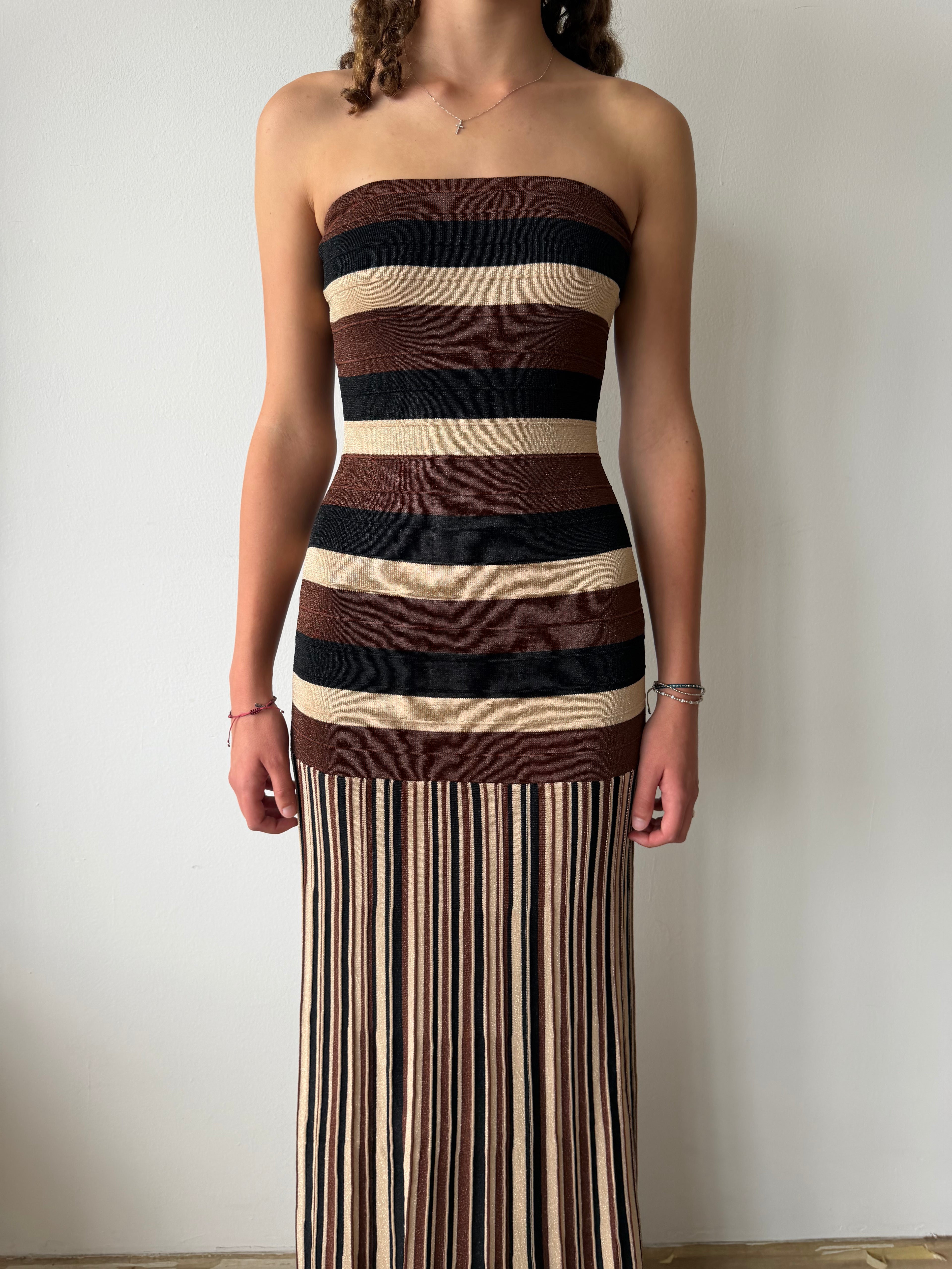 Mocha Stripe dress